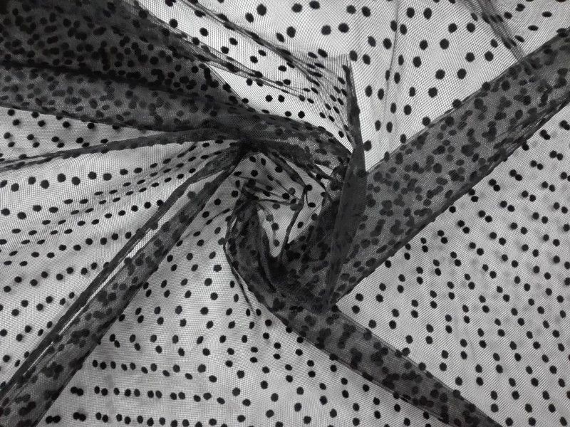 Tule Floccato - Puntos - Colores