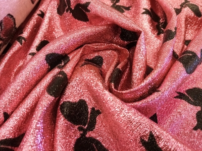 Tessuto in Seta Firmato - Jacquard Fiocchetti - Stile Gucci