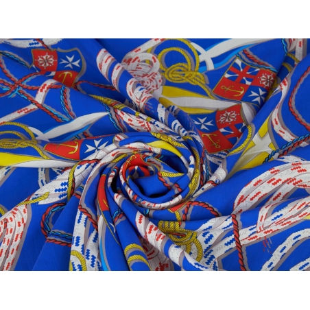 Jedwab sygnowany marynarski styl dwa kolory