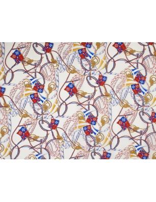 Jedwab sygnowany marynarski styl dwa kolory