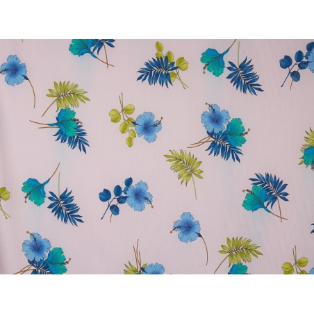 Tkanina Baumwolle Satin - Tropische Blumen