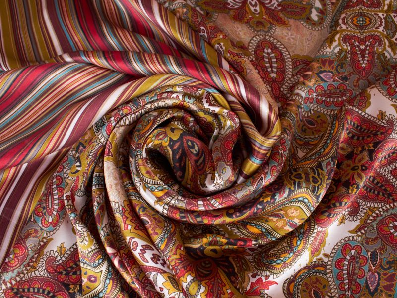 Tkanina Selyem Jelölve - Etro & Csíkok