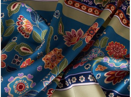 Jedwab Sygnowany - Kwiatki w stylu folk