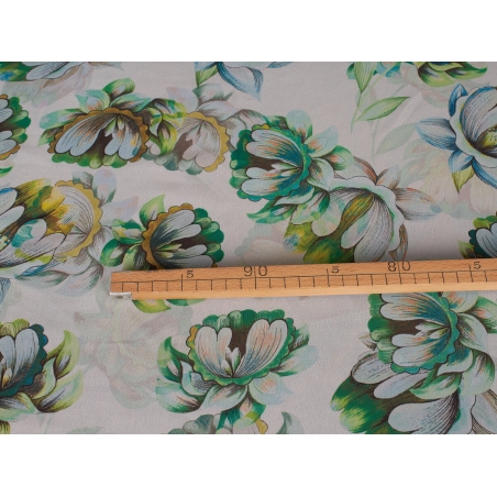 Fives - Viskose-Chiffon mit grünen Blumen