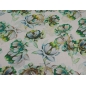 Fives - chiffon de viscose com flores verdes