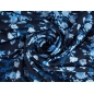 Tkanina Musik auf dem Kleid - Blumen auf Marineblau!