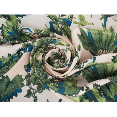 Jedwab sygnowany lemur na gałęzi