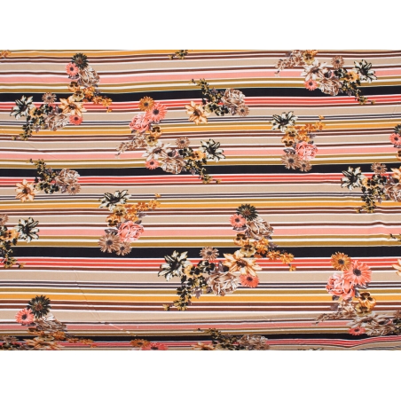 Jasmine stof in twee kleuren met strepen en bloemen!