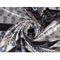 Tkanina Satin Nadina petits fleurs et rayures