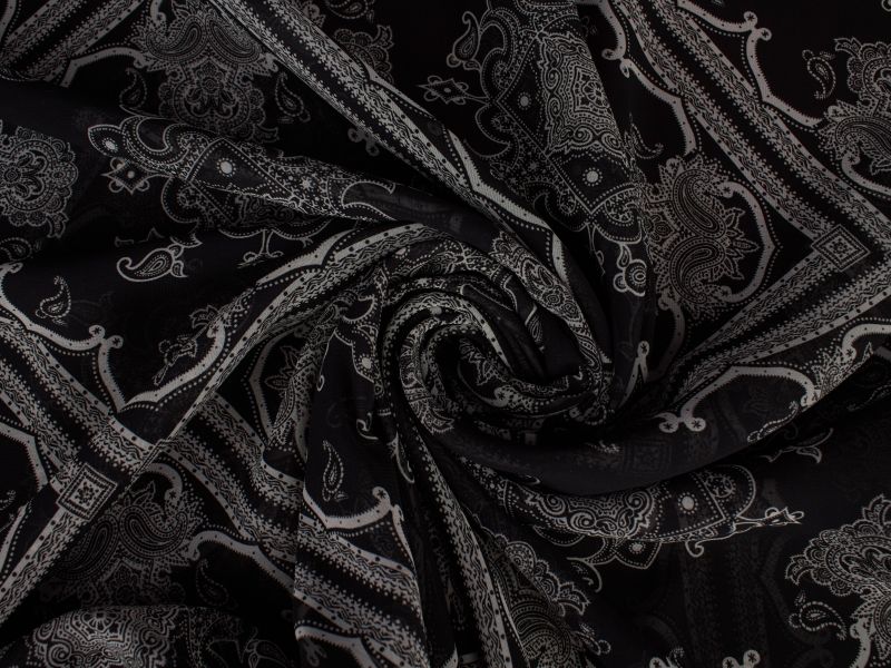 Chiffon Cristal - Zwart-witte ornamenten
