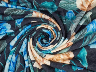 Dzianina Clock Róże dwa kolory