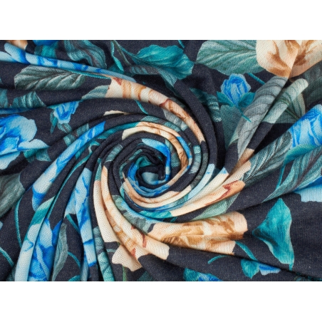 Dzianina Clock Róże dwa kolory