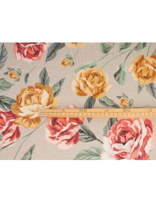 Dzianina Clock Róże dwa kolory