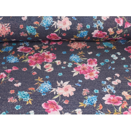 Knitwear shine - flowers on 2 colours
