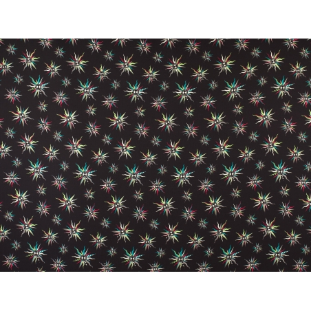 Silke stof signeret diagonal - Vindrose - sort