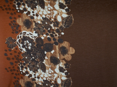 Tissu Irvin fleurs brunes