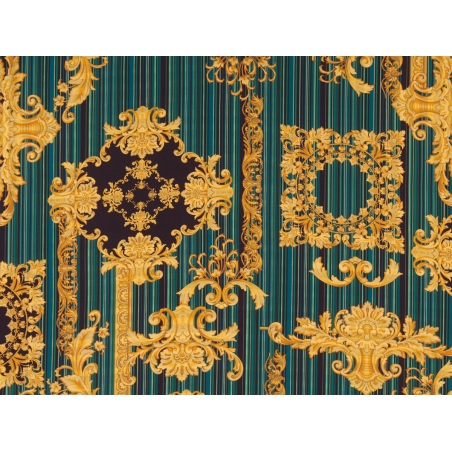 Silke Stof Signeret - striber og ornamenter i Versace stil