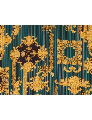 Jedwab Sygnowany - paski i ornamenty w stylu Versace