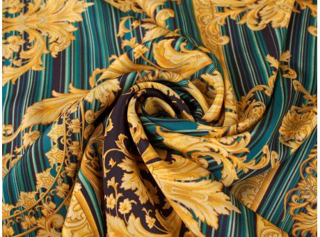 Jedwab Sygnowany - paski i ornamenty w stylu Versace