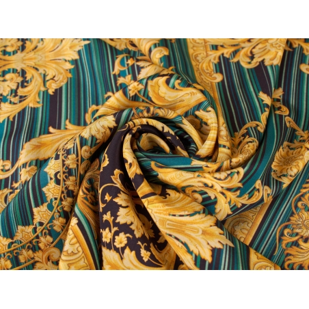 Jedwab Sygnowany - paski i ornamenty w stylu Versace