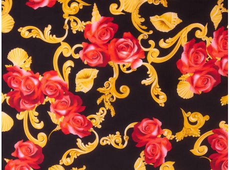 Jedwab Sygnowany - Róże w stylu Versace
