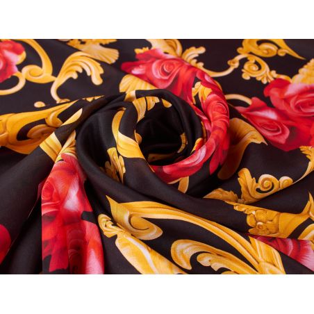 Jedwab Sygnowany - Róże w stylu Versace