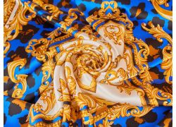 Jedwab Sygnowany - szafirowy raport w stylu Versace