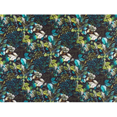 Tkanina Žali Augalai su Šilku