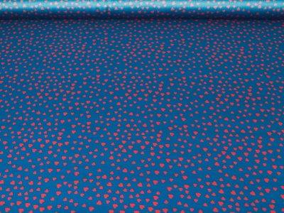 Tecido de Seda com corações assinados