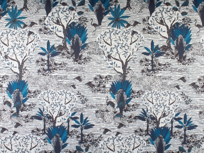 Poliester materiał - tropical birds - 2 colours