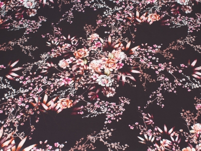 Poliester materiał magnolia bloemen in twee kleuren
