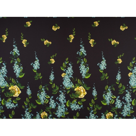 Stof Poliester materiał - Blomster - Rapport - 3 farver!