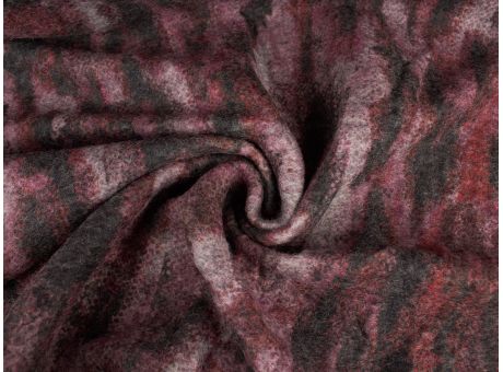 Tkanina płaszczowa Boing - Czerwone wzory