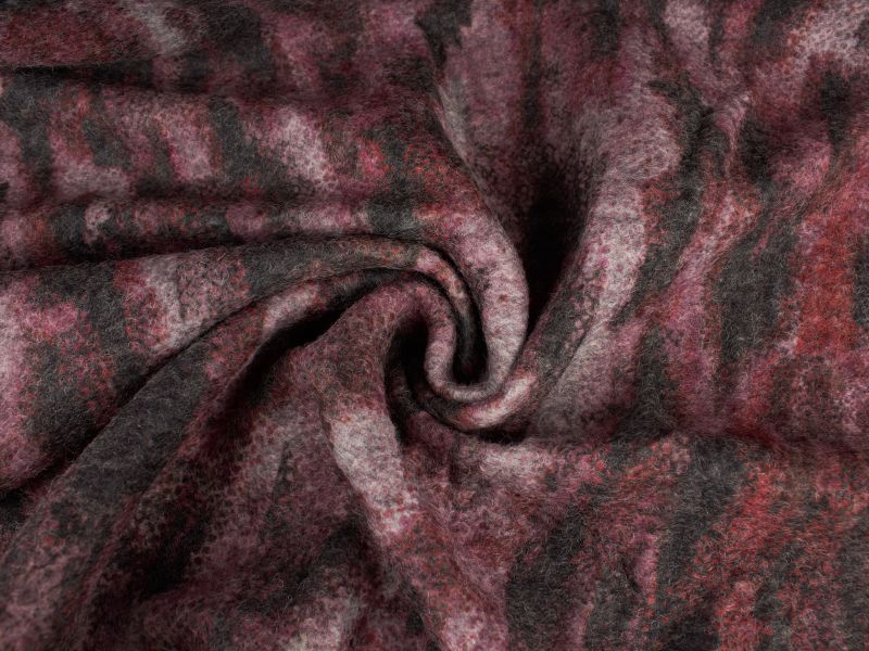 Tkanina płaszczowa Boing - Czerwone wzory