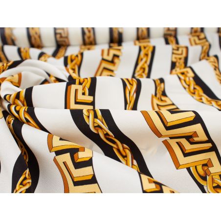 Jedwab sygnowany w stylu Versace -  4 kolory - złote  łańcuchy