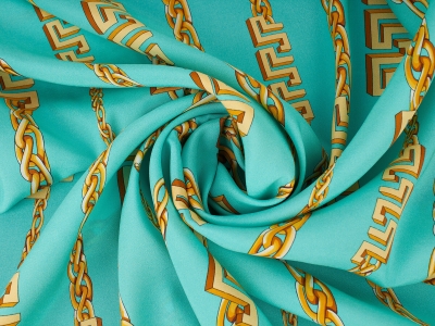 Seta firmata - Catene dorate in stile Versace