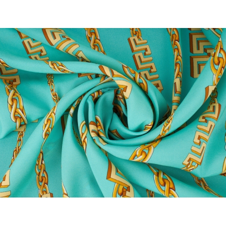 Seta firmata - Catene dorate in stile Versace