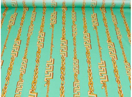 Jedwab sygnowany w stylu Versace -  4 kolory - złote  łańcuchy