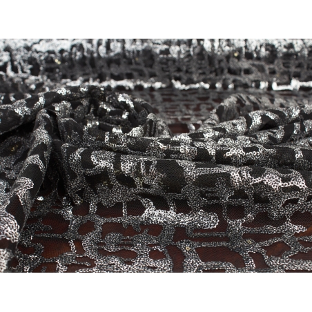 Navy sequins - silver