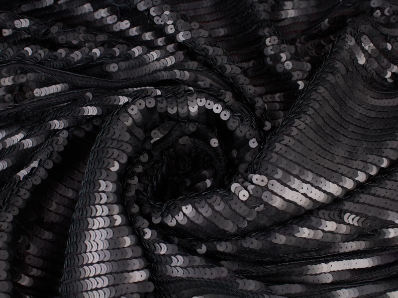 Cekini negre 3D - strălucire satinat.