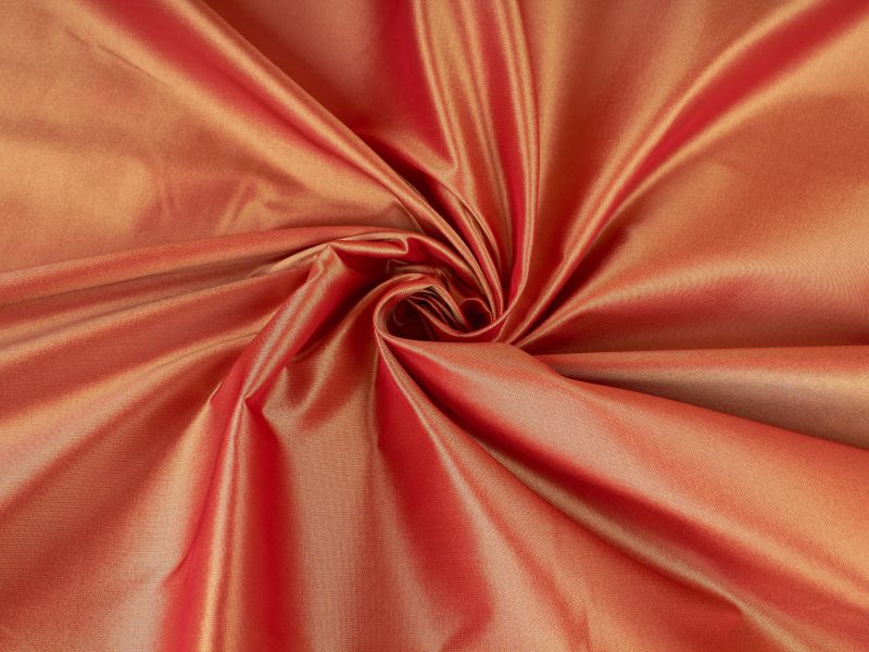 Tyget Silke Shantung - orange-gul taft
