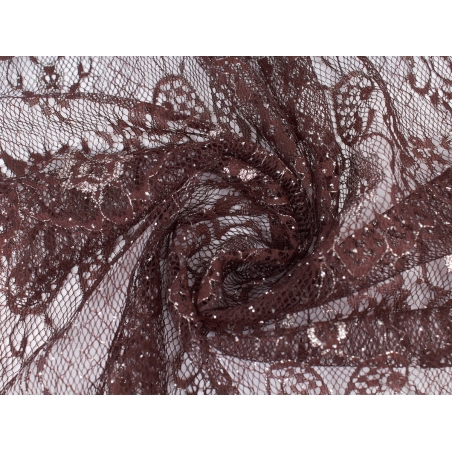 Koronka Sevilla brązowo-srebrna - BELKA