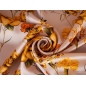 Tecido de Seda Assinado - Rosas e Cravos
