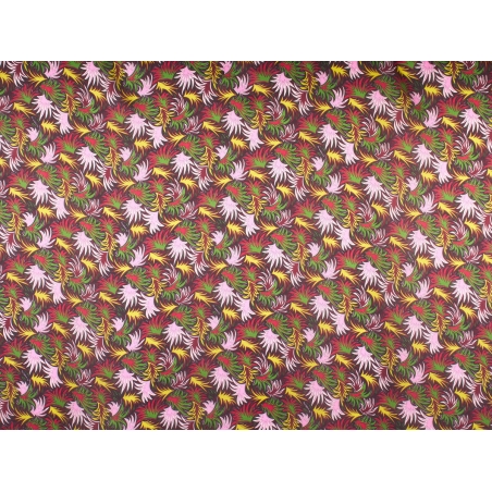 Silke stof signeret Chiffon - Farverige blade - Missoni