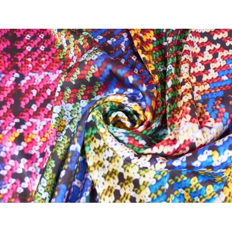 Jedwab sygnowany kratka wzór Dior