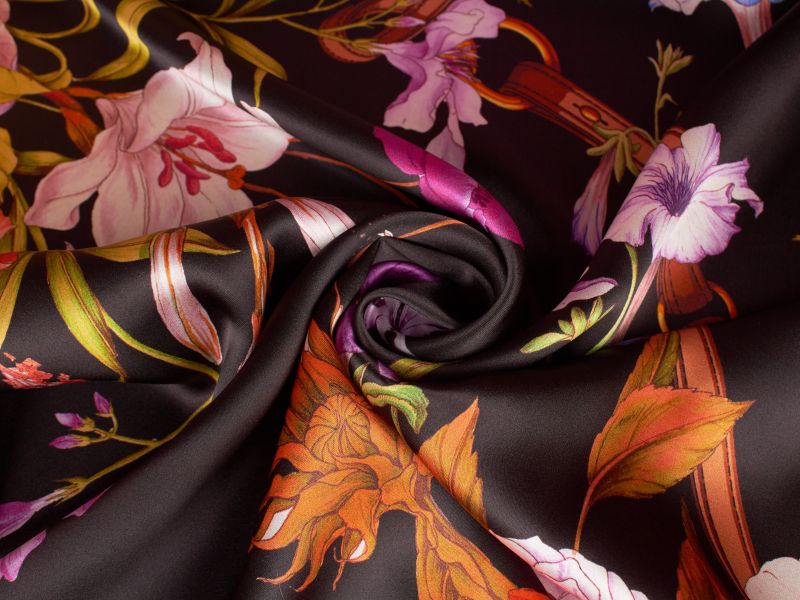 High fashion silk - flowers, stripes and butterflies