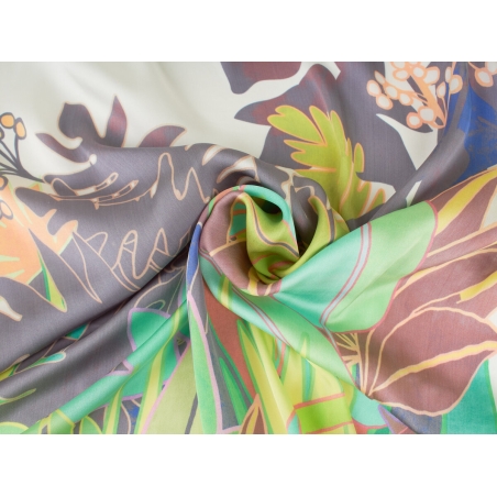Jedwab Sygnowany - Tropikalne Liście- Dwa Kolory!