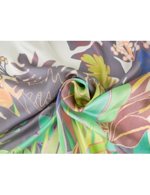 Jedwab Sygnowany - Tropikalne Liście- Dwa Kolory!