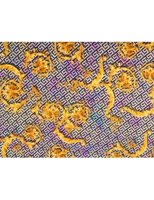 Jedwab sygnowany zygzaki i złoto