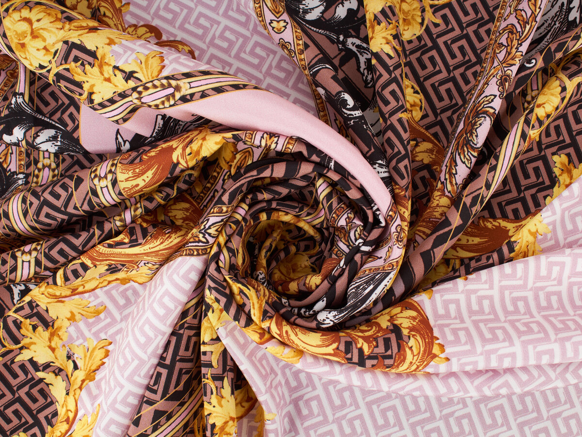 Jedwab sygnowany wzór w stylu Versace&Fendi